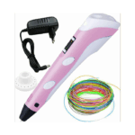 Στυλό 3D Τρισδιάστατης Εκτύπωσης Με 3 Νήματα Εκτύπωσης - Με Πρίζα Usb Και Βάση 3DPN-PNG Ροζ