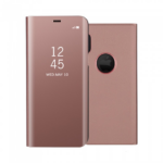 OEM Mirror Clear View Θήκη Δερματίνης (iPhone X - XS) – Ροζ Χρυσό