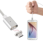 PowerTech Μαγνητικό Καλώδιο USB 2.0 σε Micro USB – Ασημί 1m