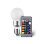 Βιδωτή LED Λάμπα 3W/E27 με Χειριστήριο Που Αλλάζει Χρώματα