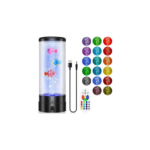 LED Επιτραπέζιο Επαναφορτιζόμενο Φωτιστικό USB με Ενυδρείο και Τηλεκοντρόλ για Εναλλαγή RGB Φωτισμού BH1004 Μαύρο