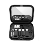 Σετ Καλώδιο Φόρτισης Type - C 60W με 3 Aντάπτορες USB - Lightning - Micro USB σε Θήκη Moxom MX-CB161