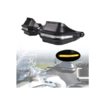 Σετ Προστατευτικές Χούφτες Τιμονιού Μηχανής Φλας με Εφέ Ροής LED & Αντίβαρα 12V Μαύρο Motowolf MDL 3702