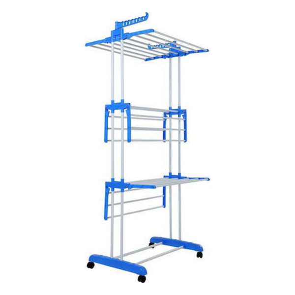 Πτυσσόμενη Απλώστρα με Ρόδες Μπλε Herzberg HG-8034-BL