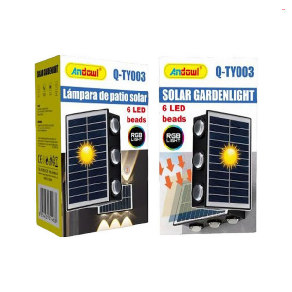 Andowl Ηλιακός Προβολέας με 6 LED και RGB Q-TY003 - Solar Gardenlight Q-TY003
