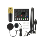 Επαγγελματικό Σετ Ήχου με Πυκνωτικό Μικρόφωνο και Κάρτα Ήχου για Studio Εξωτερική Επαγγελματική Κάρτα Ήχου Συνδεσιμότητα 3.5mm Andowl Q-SK8