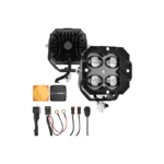 Τετράγωνοι Αδιάβροχοι Προβολείς Αυτοκινήτου LED 12V 20W 8.4cm με Λευκό Φωτισμό 2τμχ NovSight A500-WL1-3FG