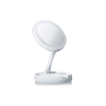 Φωτιζόμενος Μεγεθυντικός Καθρέφτης Μακιγιάζ με LED 2 Όψεων σε Λευκό χρώμα 15.5x12.5x29 cm - Aria Trade