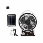 Επαναφορτιζόμενος Ηλιακός Ανεμιστήρας Ραδιόφωνο Θύρα Φόρτισης Usb 2 Λάμπες Ηλιακό Πάνελ Andowl Q-F620