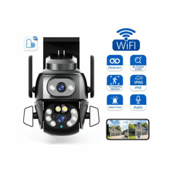 Andowl CCTV Κάμερα Παρακολούθησης Wi-Fi 4K Αδιάβροχη με Αμφίδρομη Επικοινωνία σε Μαύρο Χρώμα Q-S800