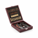 Σετ Αξεσουάρ Κρασιού σε Ξύλινη Βαλίτσα με Σκάκι InnovaGoods V0100602 37τμχ