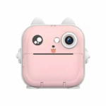 Compact Παιδική Φωτογραφική Μηχανή Στιγμιαίας Εκτύπωσης με Οθόνη 2.4" - Παιχνίδια και Κορδόνι Andowl C6 Ροζ Γατούλα 55804107