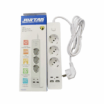 Πολύπριζο 3 Θέσεων με 2 USB-A, USB-C, Διακόπτη και Καλώδιο Jortan RL-QT-3 (2m)