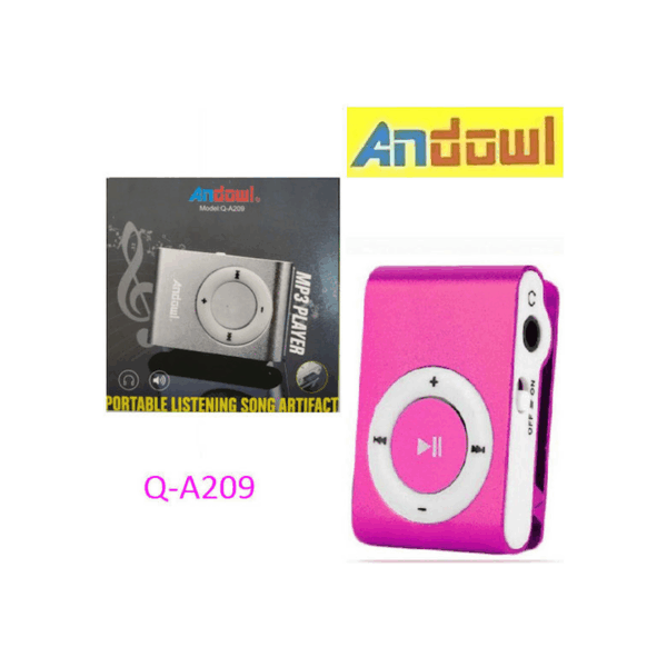Επαναφορτιζόμενο MP3 player ροζ Q-A209 ANDOWL Andowl 46580101