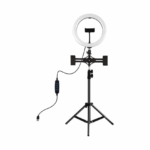 Puluz Ring Light 26cm 3200-6500K με Τρίποδο Δαπέδου και Βάση για Κινητό PKT3053B
