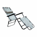 Ξαπλώστρα Πολυθρόνα Παραλίας Πολλαπλών Θέσεων με Ρυθμιζόμενη Πλάτη και Μεταλλικό Σκελετό - Πράσινο Καρό GET-FA-509-OEM