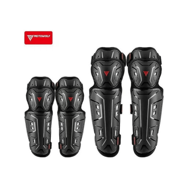 Motowolf Προστατευτικές Επιγονατίδες & Επιαγκωνίδες Αναβάτη Μηχανής Σετ 4τμχ Μαύρες MDL1029HJ-BK