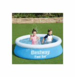 Στρογγυλή Πισίνα PVC Φουσκωτή 183x51εκ. Fast Set Bestway Μπλε 29638608 - Image 2