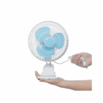 Φορητός Περιστρεφόμενος Ανεμιστήρας 220V με 2 Επίπεδα και Μανταλάκι Στήριξης Λευκός FC01-180