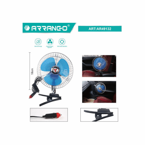Ανεμιστήρας για Αναπτήρα Αυτοκινήτου 12V 6" με Μανταλάκι Arrango AR49132