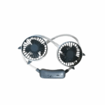 Επαναφορτιζόμενο Αναδιπλούμενο Διπλό Ανεμιστηράκι Λαιμού Γκρι Hoomei HM-8486