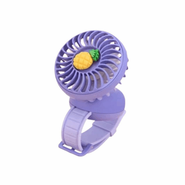 Φορητό Επαναφορτιζόμενο Ανεμιστηράκι Χειρός με Λουράκι καρπού Μωβ Hoomei HM-8484