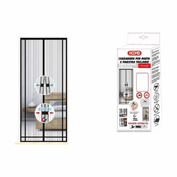 Μαγνητική Σίτα Πόρτας 130x150 εκ. Μαύρη Hoomei HF-6660w