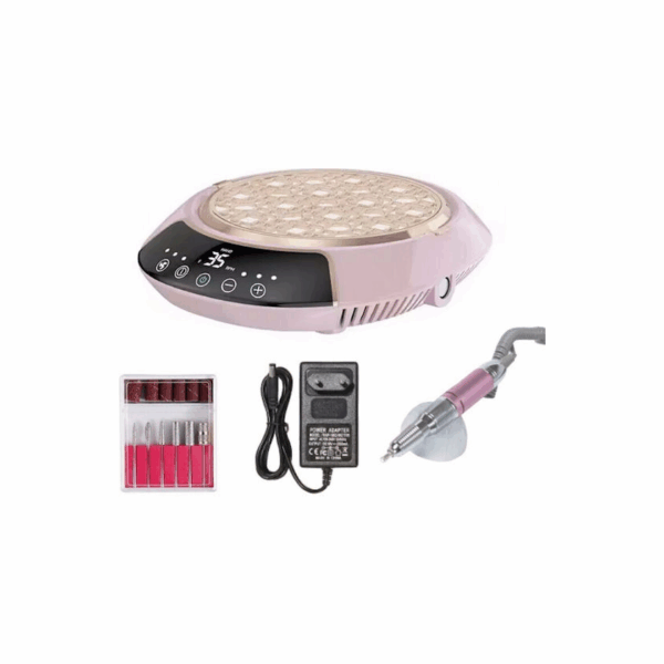 Επαγγελματικό Σετ Απορροφητήρας Σκόνης Νυχιών και Τροχός Νυχιών 80W Ροζ ZSDQ-805