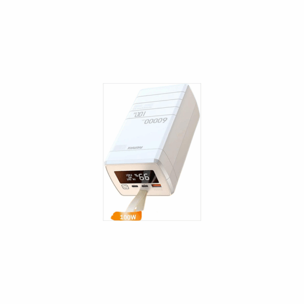 Power Bank 60000mAh 100W με Θύρα USB-A και 2 Θύρες USB-C Remax RPP-650 Power Delivery Λευκό 55342320