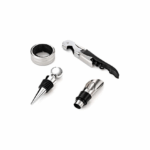 Σετ Αξεσουάρ Κρασιού 5 Τεμαχίων Σε Ασημί Χρώμα 16x14x3cm - Aria Trade AT0000427