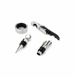 Σετ Αξεσουάρ Κρασιού 5 Τεμαχίων Σε Ασημί Χρώμα 16x14x3cm - Aria Trade AT0000427