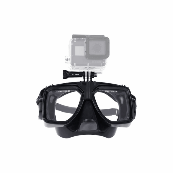 Μάσκα Θαλάσσης Σιλικόνης Διοπτική με Βάση για Action Camera Μαύρη Puluz PU401B