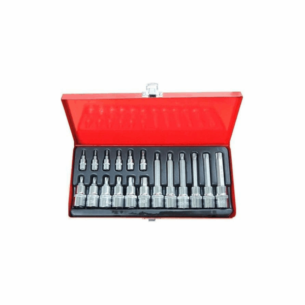 Καρυδάκια Torx με Καρέ Υποδοχής 1/2", 1/4" Σετ 000.230.11443 18τμχ