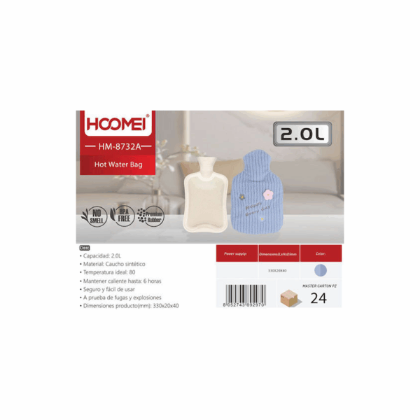 Θερμοφόρα 2000ML με Μπλε Κάλυμμα Hoomei HM-8732A 50869111