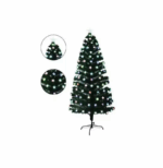 Χριστουγεννιάτικο Δέντρο Πράσινο Χιονισμένο 150εκ με Πλαστική Βάση και Οπτικές Ίνες Arrango AN79593