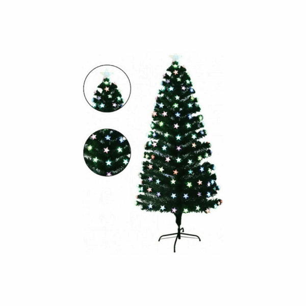 Χριστουγεννιάτικο Δέντρο Deluxe Πράσινο Στολισμένο 120εκ με Μεταλλική Βάση και Φωτισμό LED AN79592