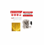 Χριστουγεννιάτικα Λαμπάκια Κουρτίνα με 240LED Αδιάβροχο IP44, Θερμό Λευκό και 8 Προγράμματα Arrango AN77395