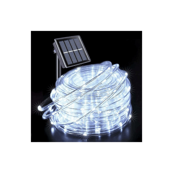 Ηλιακά Χριστουγεννιάτικα Λαμπάκια σε Φωτοσωλήνα 10m - Λευκό Ψυχρό 100 LED με Φωτοβολταϊκό Πάνελ Arrango AN48405 49602523