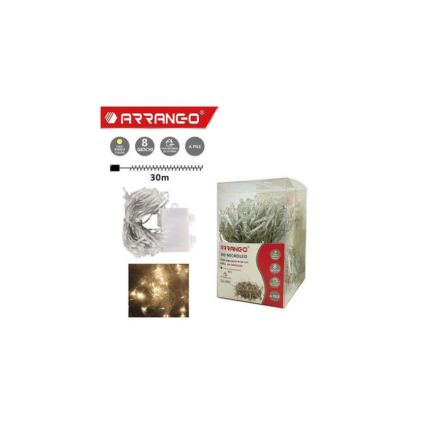 1 300 Χριστουγεννιάτικα Λαμπάκια LED Αδιάβροχα Θερμό Λευκό 30μ σε Σειρά Fairy String Lights Rice Light Arrango AN79493 39076941 - Image 1