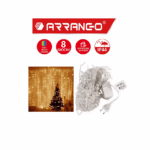 240 Χριστουγεννιάτικα Λαμπάκια Κουρτίνα LED με 8 Προγράμματα Ψυχρό Λευκό IP44 Arrango AN79461