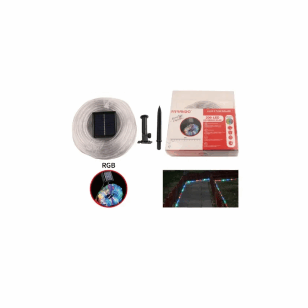 Ηλιακός Μίνι Φωτοσωλήνας 200LED RGB 20m Arrango AN48410