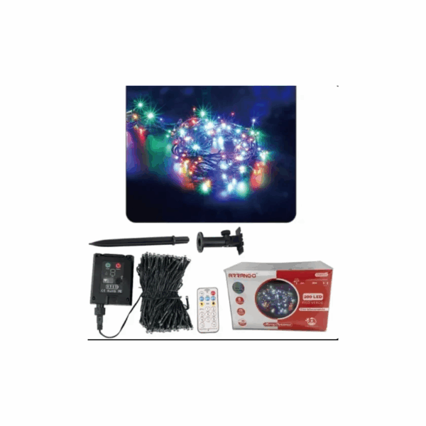 Ηλιακά Χριστουγεννιάτικα Λαμπάκια 200LED RGB AN48353 ARRANGO