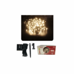 100 Ηλιακά Χριστουγεννιάτικα Λαμπάκια LED με Πρόγραμμα Θερμό Λευκό 10m IP44 με Πράσινο Καλώδιο Arrango AN48349