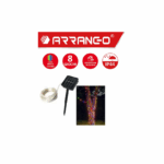 100 Χριστουγεννιάτικα Λαμπάκια LED Ηλιακά Αδιάβροχα IP44 Ψυχρό Λευκό 10Μ σε Σειρά με Διάφανο Καλώδιο Arrango AN76803