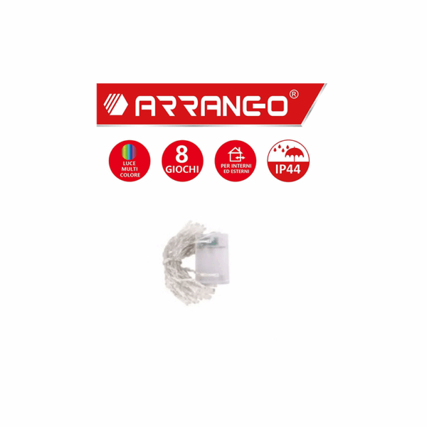 50 Χριστουγεννιάτικα Λαμπάκια LED Αδιάβροχα IP44 Θερμό Λευκό 5Μ Εσωτερικού και Εξωτερικού χώρου σε Σειρά με Λευκό Καλώδιο Arrango AN57469