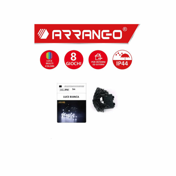 50 Λαμπάκια LED με Πράσινο Καλώδιο 5m με 3 Προγράμματα με Ψυχρό Λευκό Φωτισμό Arrango AN57482