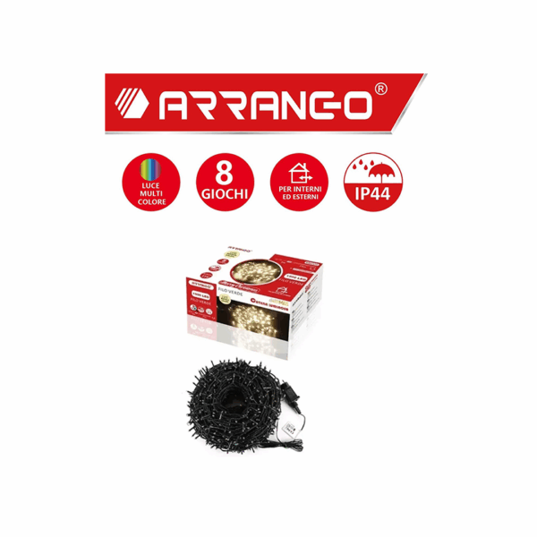1500 Χριστουγεννιάτικα Λαμπάκια LED Θερμό Λευκό 78m IP44 με Πράσινο Καλώδιο και Πρόγραμμα Arrango AN57319