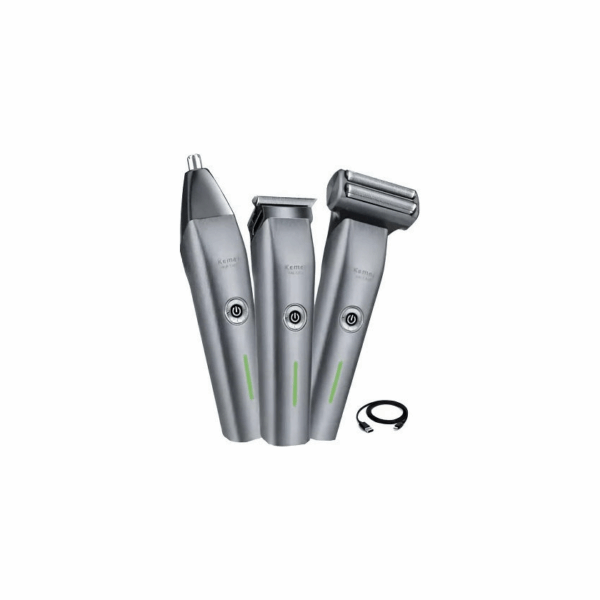 Επαγγελματική Επαναφορτιζόμενη Κουρευτική Μηχανή Ασημί  Kemei KM-1258 44701665