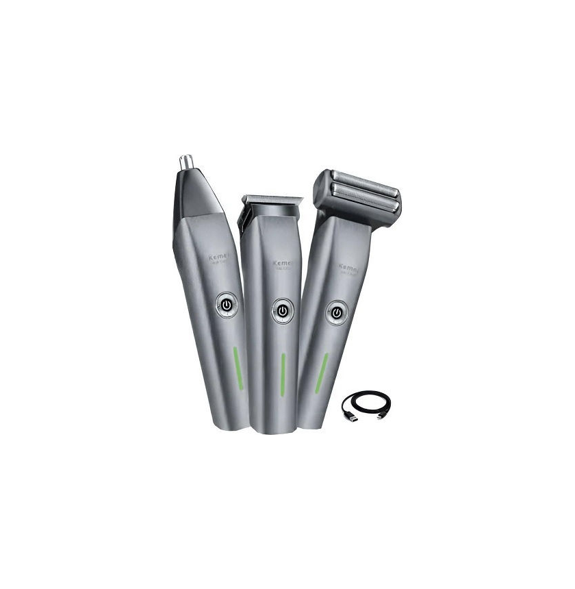 1 Επαγγελματική Επαναφορτιζόμενη Κουρευτική Μηχανή Ασημί Kemei KM-1258 44701665 - Image 1