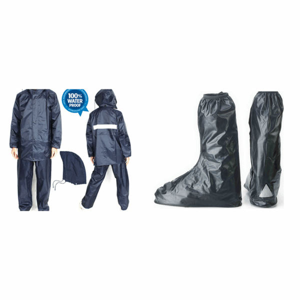 Bundle Βροχής Μοτοσυκλέτας – Αντιανεμικό Σετ & Αδιάβροχες Γκέτες